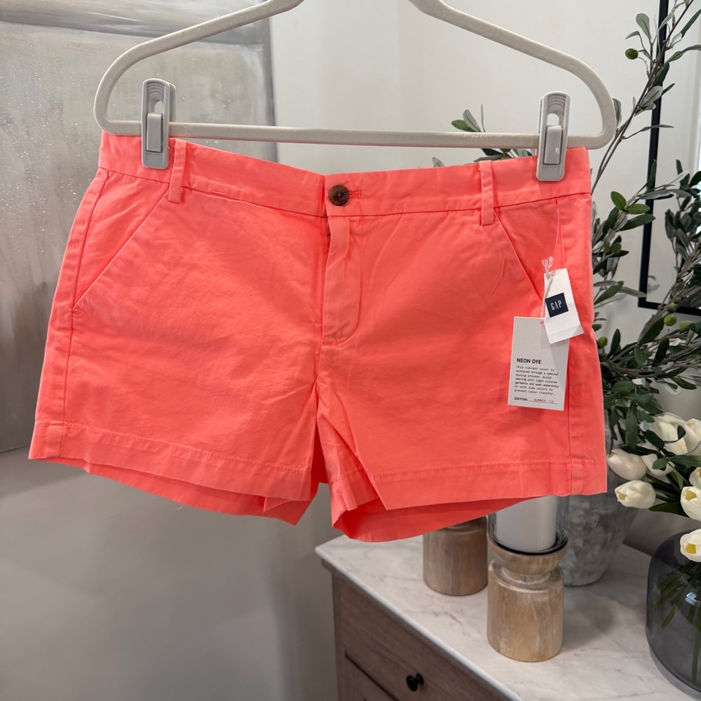 NWT Gap 100% Cotton Neon Peach Sunkissed Women's Shorts
